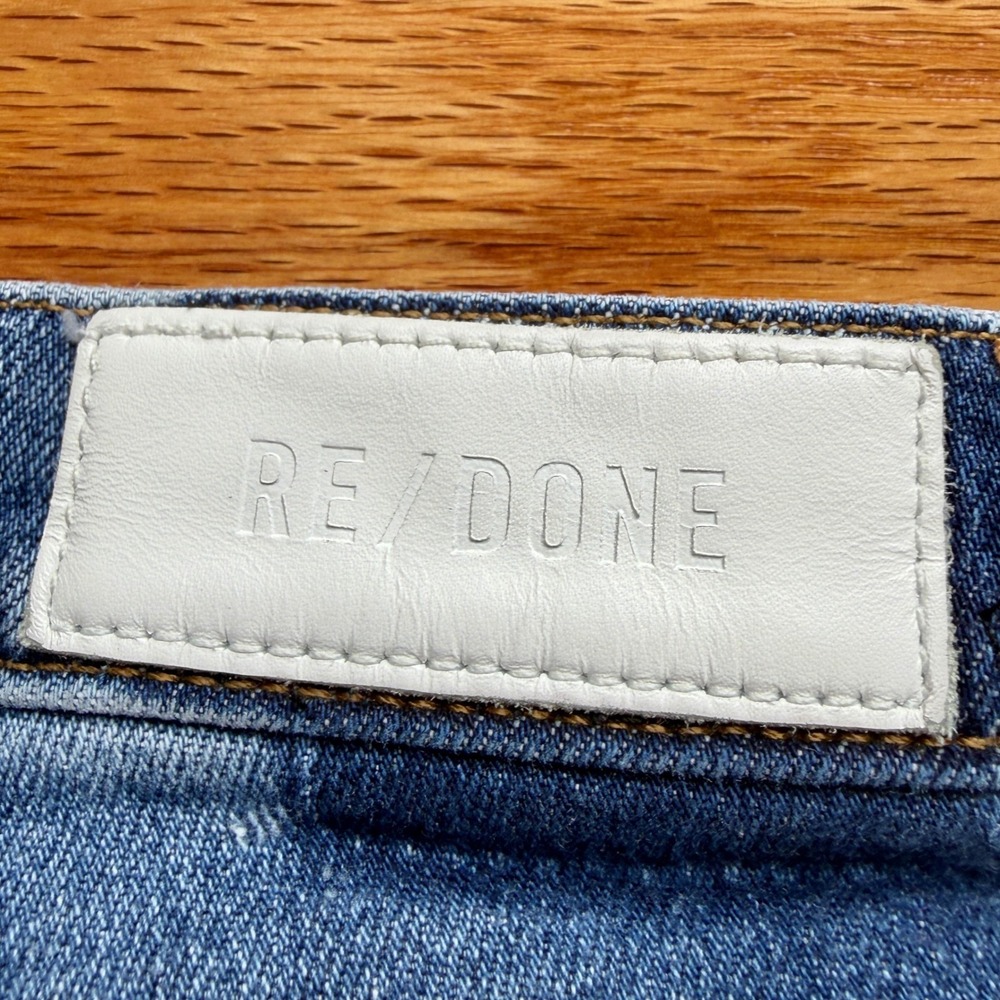 RE/DONE 70s Stove Pipe High Rise Straight Leg Jeans Mid 70s Wash Size 27 - Picture 7 of 16